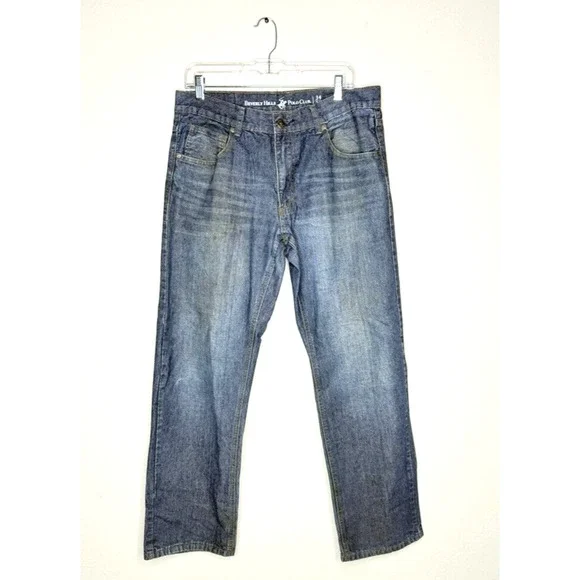 Beverly Hills Polo Club Men's Straight Leg Blue Jeans Denim size 34x30 Cotton - Picture 1 of 8
